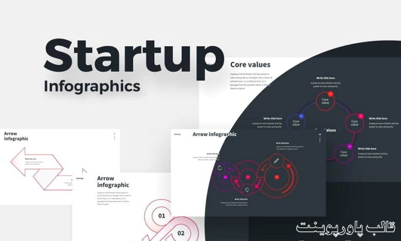 دانلود پاورپوینت استارت آپ اینفوگرافیک پرزنتیشن حرفه ای رایگان Creativemarket ShapeSlide STARTUP powerpoint infographics