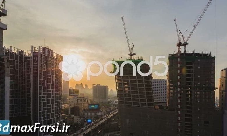 فوتیج ویدیویی تایم لپس ساخت و ساز مرکز خرید 4K Timelapse,group Of Worker Are Building Construction Or Mall