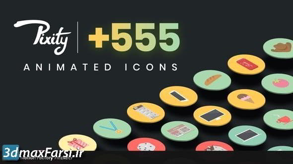 دانلود مجموعه آیکون انیمیشن پریمیر VideoHive : Pixity Animated Icons for Premiere Pro
