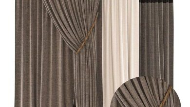 آبجکت پرده اتاق خواب و پذیرایی 3DDD/3DSky PRO Curtains 3D Models Bundle