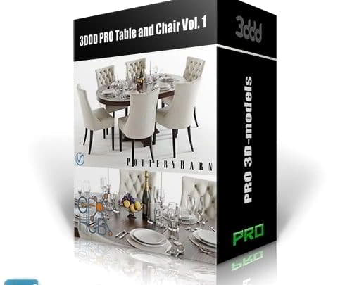 آبجکت سه بعدی میز و صندلی کلاسیک مدرن 3DDD PRO Table and Chair Vol. 1