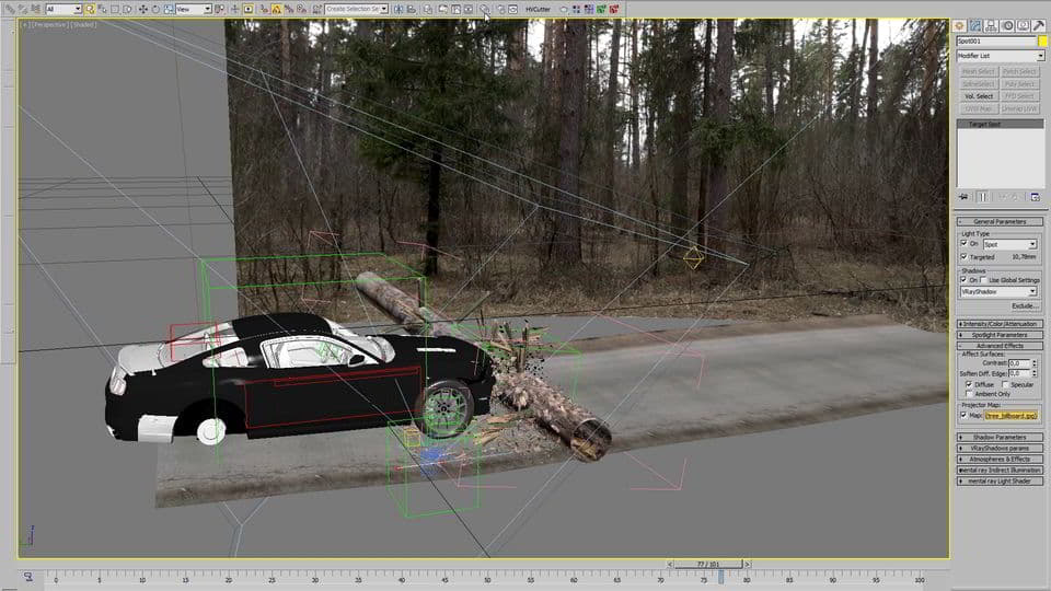 آموزش شبیه سازی حرفه ای تصادف ماشین : 3ds Max, vray render, Nuke