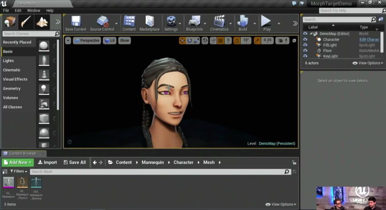 آموزش کنترل کاراکتر تری دی مکس برای بازی سازی آنریل اینجین Morph targets