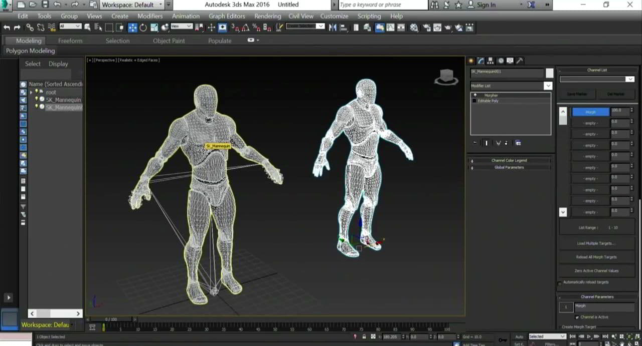 آموزش کنترل کاراکتر تری دی مکس برای بازی سازی آنریل اینجین Morph targets