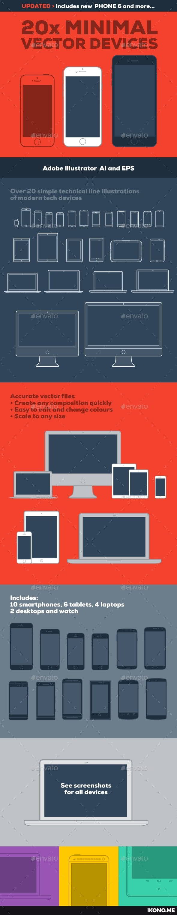 دانلود رايگان فايل : 20 طرح وکتور مینیمال برای تجهیزات الکترونیکی graphicriver 20 Minimal Vector Devices