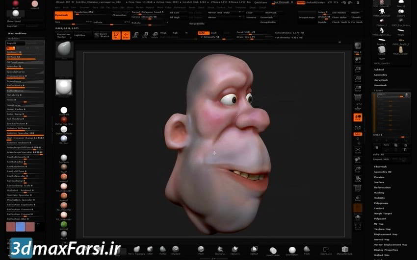 آموزش مدلسازی صورت انسان با نرم افزار زیبراش ZBrush