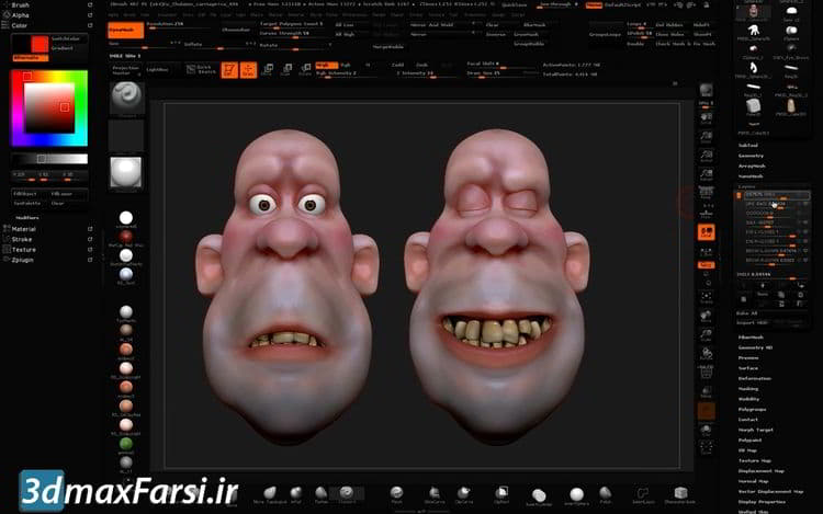 Creating Facial Shapes Using Layers ZBrush 02
