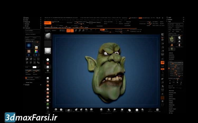 مدلسازی صورت کاراکتر زیبراش creating facial shapes layers zbrush