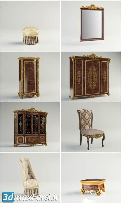 دانلود آبجکت مبلمان کلاسیک تری دی مکس