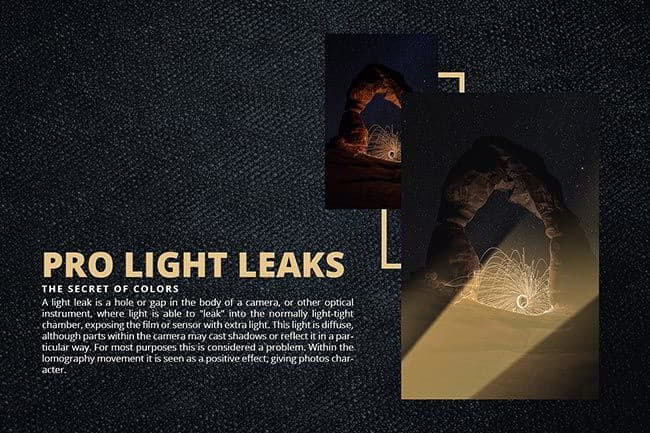 the pro light leaks 95 photoshop bundle