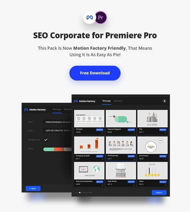 پروژه پریمیر تایپوگرافی شرکتی برای سئو SEO Corporate Typography Pack