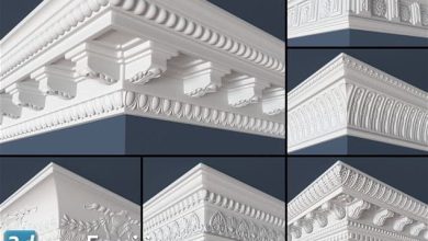 دانلود مدل گچبری سقف پذیرایی مدرن و جدید Crown Molding Collection
