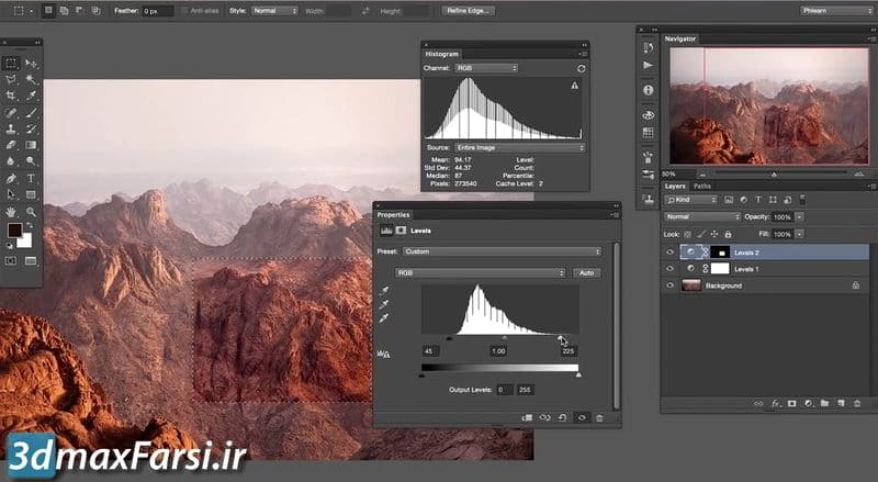 دانلود آموزش پنل هیستوگرام فتوشاپ Histogram Panel