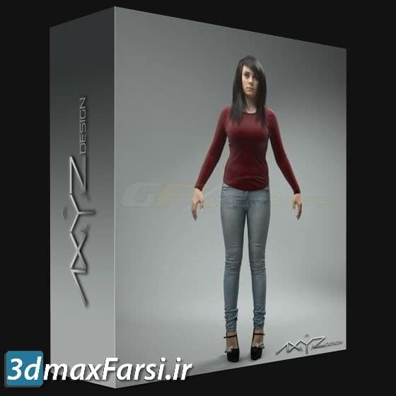 دانلود پرسوناژ انسان ریگ شده AXYZ Design High Quality Rigged 3D Woman