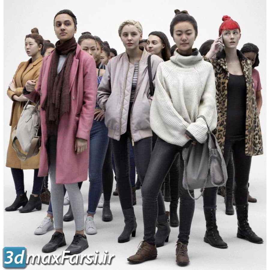 دانلود 22 آبجکت انسان مدل سه بعدی اسکن شده زن 3D Scan Store - Females Archviz People Scanned