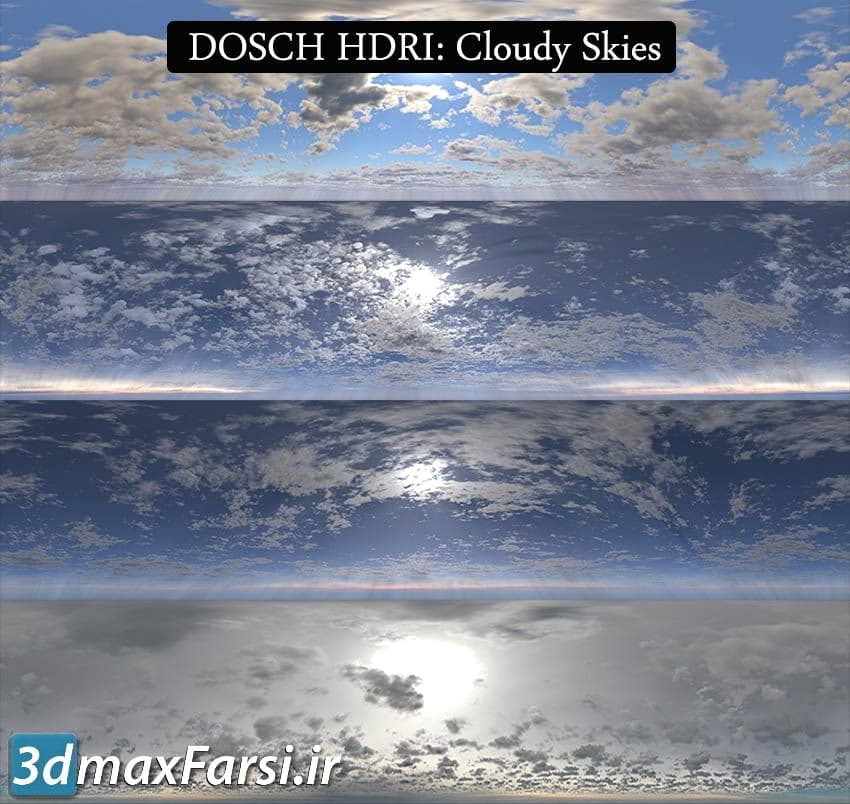 دانلود hdri ابری تری دی مکس + ویری DOSCH HDRI Cloudy Skies