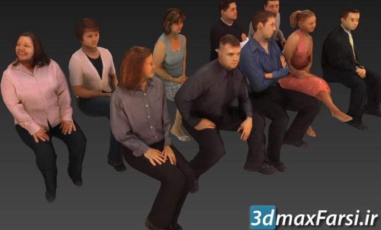 دانلود آبجکت انسان نشسته برای تری دی مکس Got3d - People-Models-Seated 1