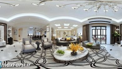 دانلود صحنه داخلی نئو کلاسیک 360 Living Dining Kitchen Room Neoclass Styles