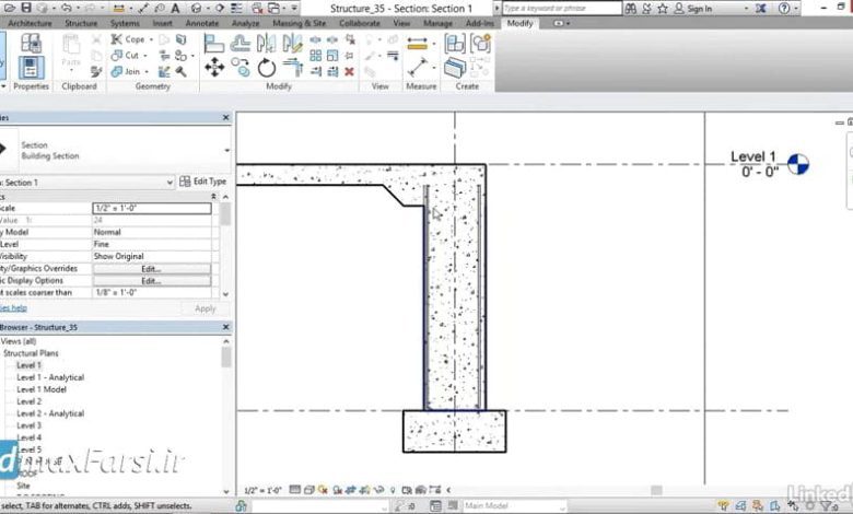 آموزش کاربردی رویت استراکچر Revit Structure Adding area reinforcing