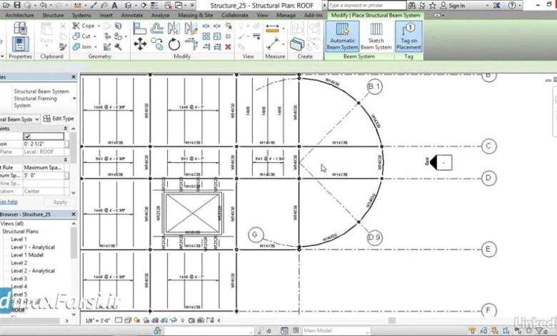 صفر تا صد آموزش رویت استراکچر Revit Structure Adding joist systems
