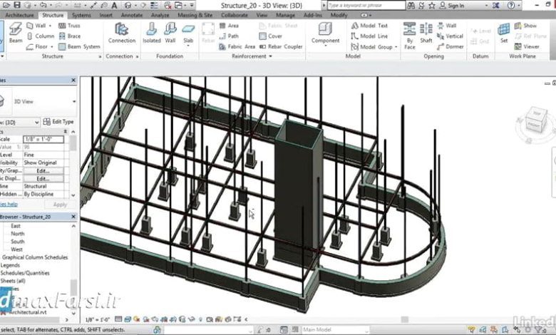 آموزش رویت استراکچر ( طراحی تیر محیطی) Revit Structure perimeter beams