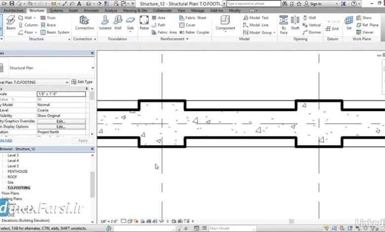 آموزش مدلسازی ستون و پایه رویت استراکچر Revit Structure piers pilasters