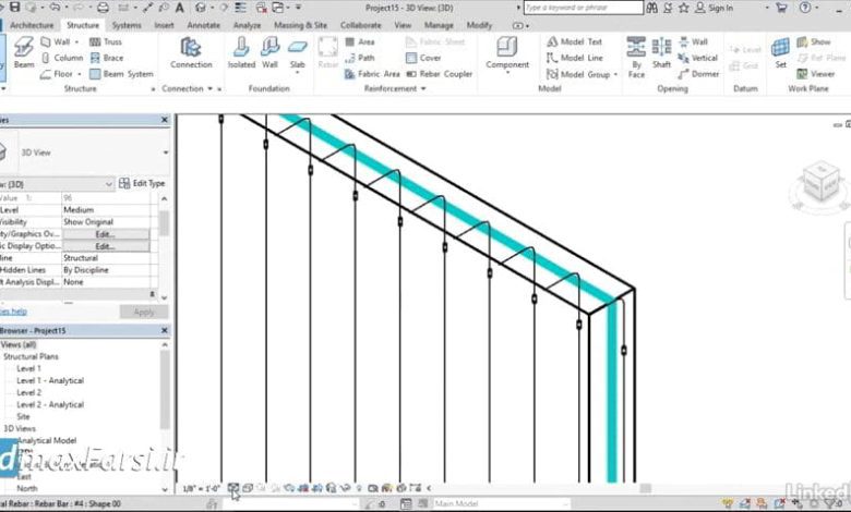 آموزش کاربردی رویت استراکچر Revit Structure Adding a rebar coupling