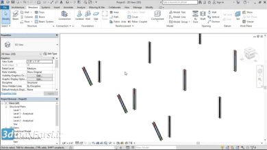 آموزش طراحی ستون شیب دار رویت استراکچر Revit Structure slanted columns