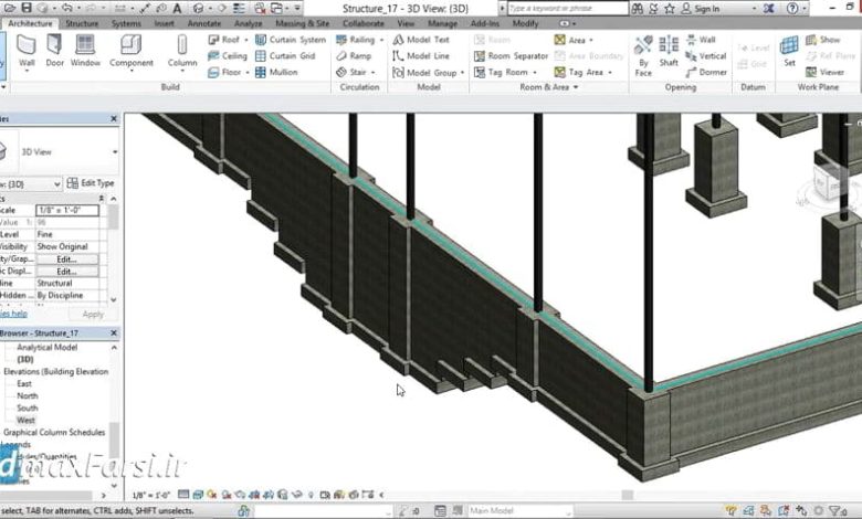 آموزش افزودن فوتینگ پلکانی رویت استرکچر Revit Structure step footings