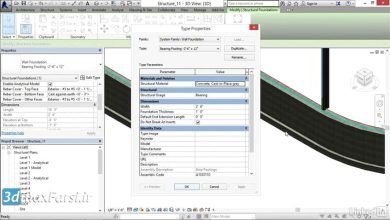 آموزش ترسیم و مدلسازی دیوار رویت استراکچر Revit Structure wall footings