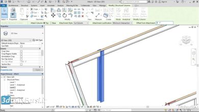 فیلم آموزش اتصال تیر به ستون رویت استراکچر Revit Structure Attaching columns