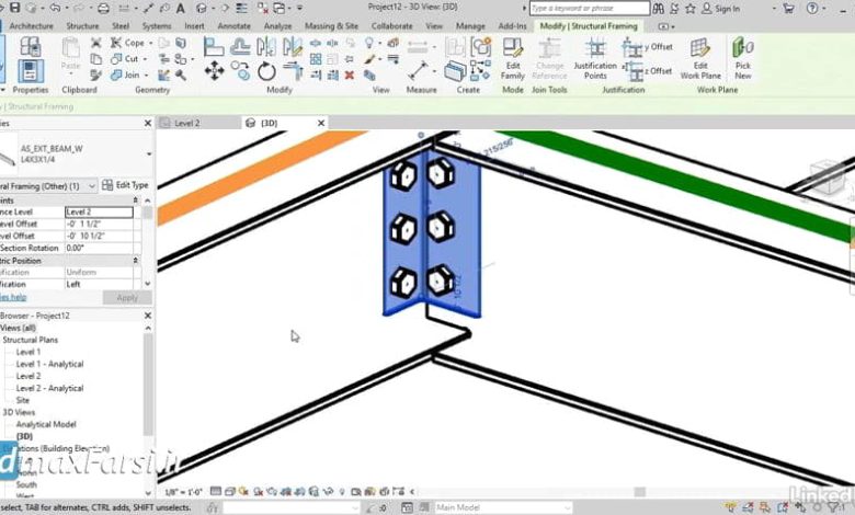 صفر تا صد آموزش رویت استراکچر Revit Structure Breaking a connection