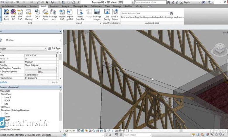 دانلود آموزش سریع رویت استرکچر Revit Structure truss materials