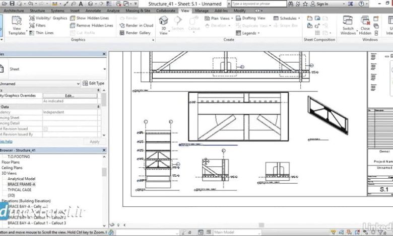 آموزش طراحی بادبند رویت استراکچر Revit Structure brace-frame