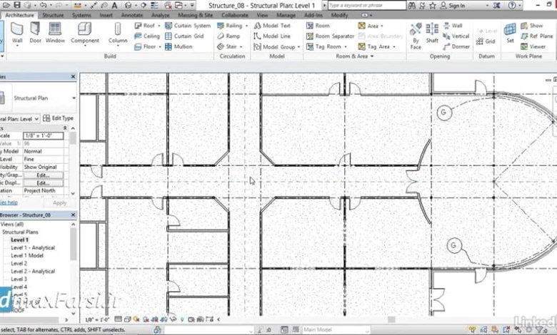 دیوار فونداسیون رویت استراکچر Revit Structure column offsets