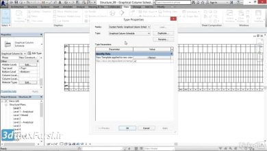 آموزش برنامه زمان‌بندی ستون رویت استراکچر Revit Structure column schedule