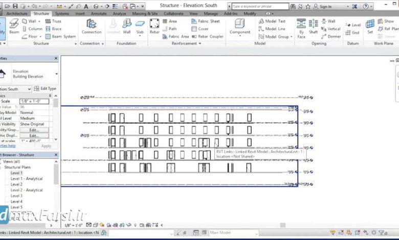 آموزش ساخت طبقات رویت استراکچر Revit Structure Creating levels
