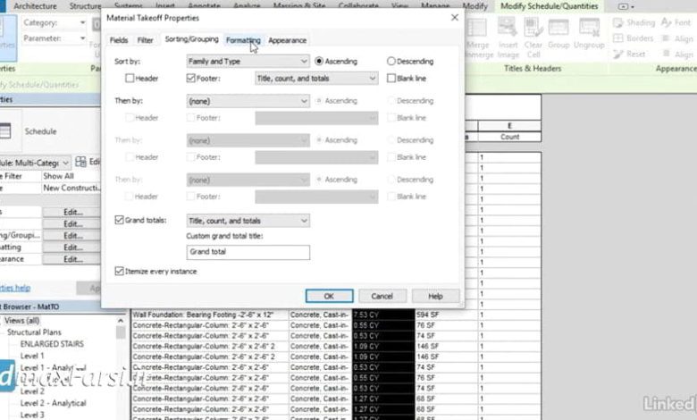 دانلود آموزش ساخت material takeoff رویت استراکچر