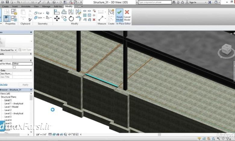 آموزش کاربردی رویت استراکچر Revit Structure slab depressions