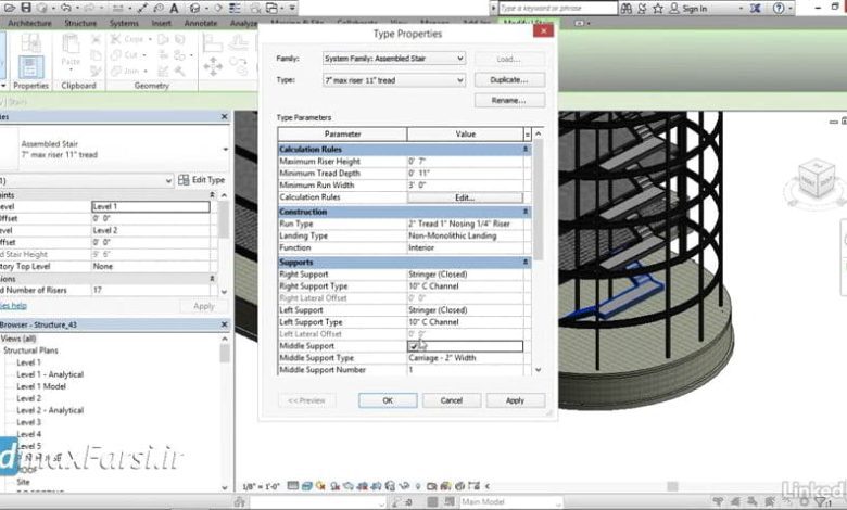 مدلسازی پله رویت استراکچر