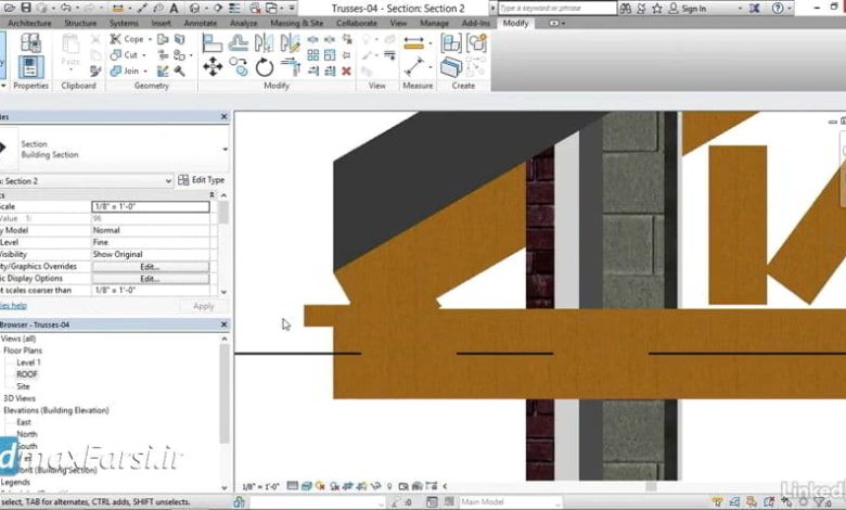 دوره رویت استراکچر طراحی خرپا Revit Structure trusses