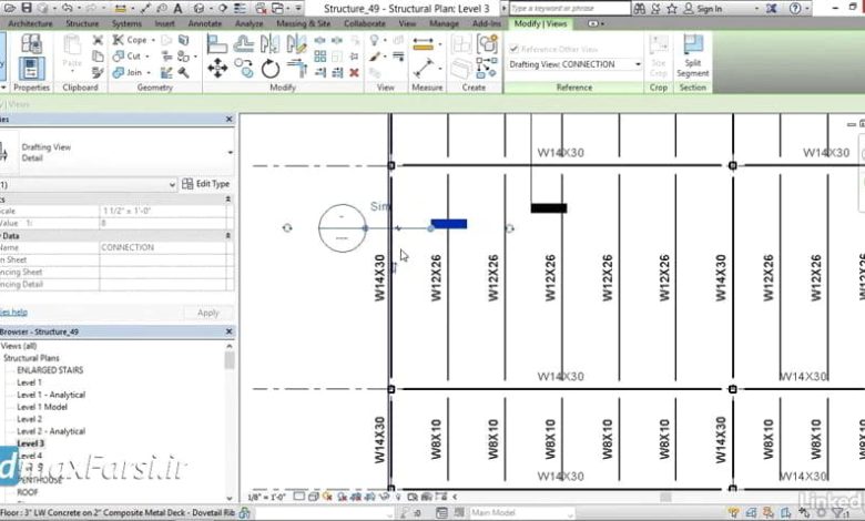 آموزش وارد کردن نقشه اتوکد به رویت استراکچر Revit Structure Inserting AutoCAD