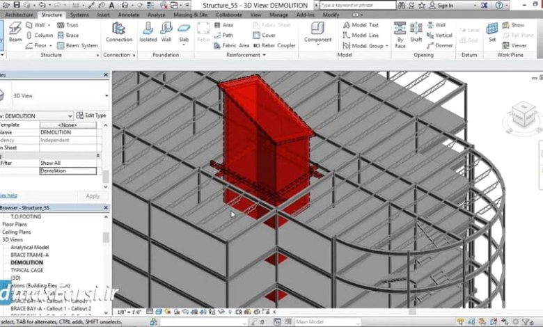 دوره آموزش مدیریت رویت استراکچر (فاز گذاری) Revit Structure Phasing