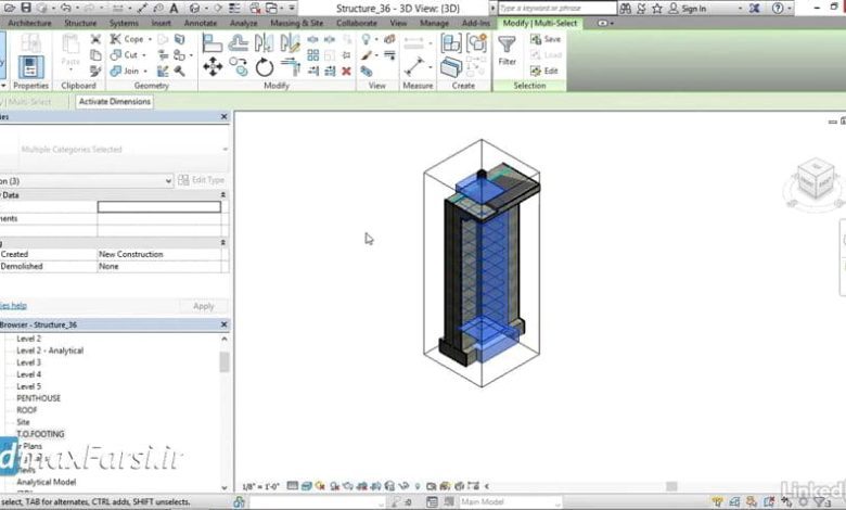 آموزش رویت استراکچر عمران نوین Revit Structure View settings