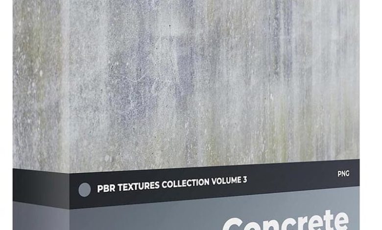 تکسچر و متریال بتن با کیفیت بالا CGAxis – Concrete PBR Textures
