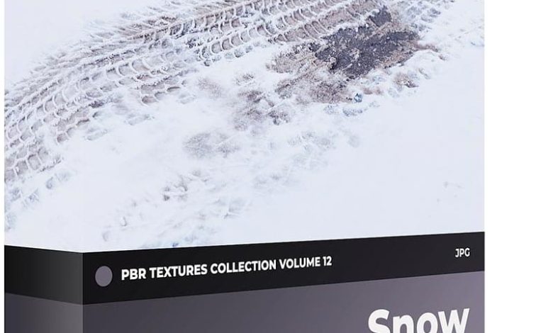 دانلود متریال برف تری دی مکس CGAxis PBR Textures Volume 12 - Snow