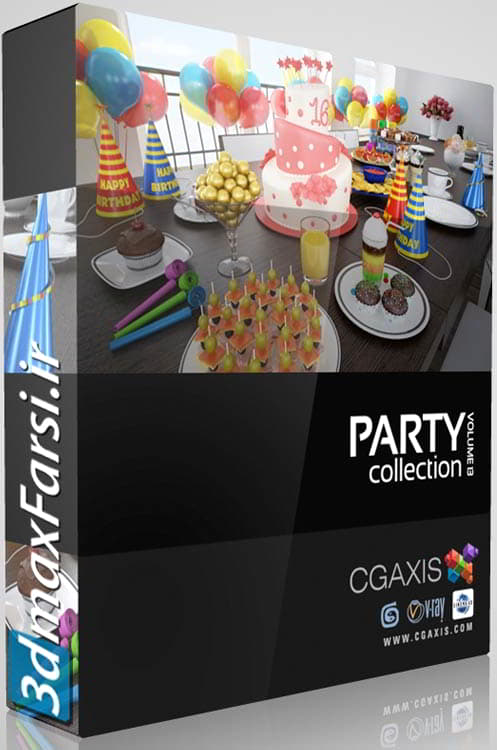دانلود آبجکت جشن پارتی تری دی مکس CGAxis Models Volume 13 Party Collection