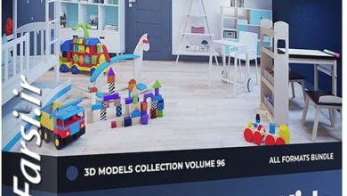 مدل سه بعدی اسباب بازی CGAxis Models Volume 96 Kids Furniture
