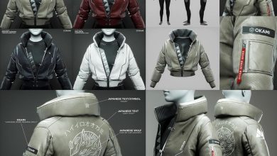 آموزش طراحی سه بعدی لباس مارلوس دیزاینر flippednormals - cyberpunk bomber jacket - 3d fashion design course