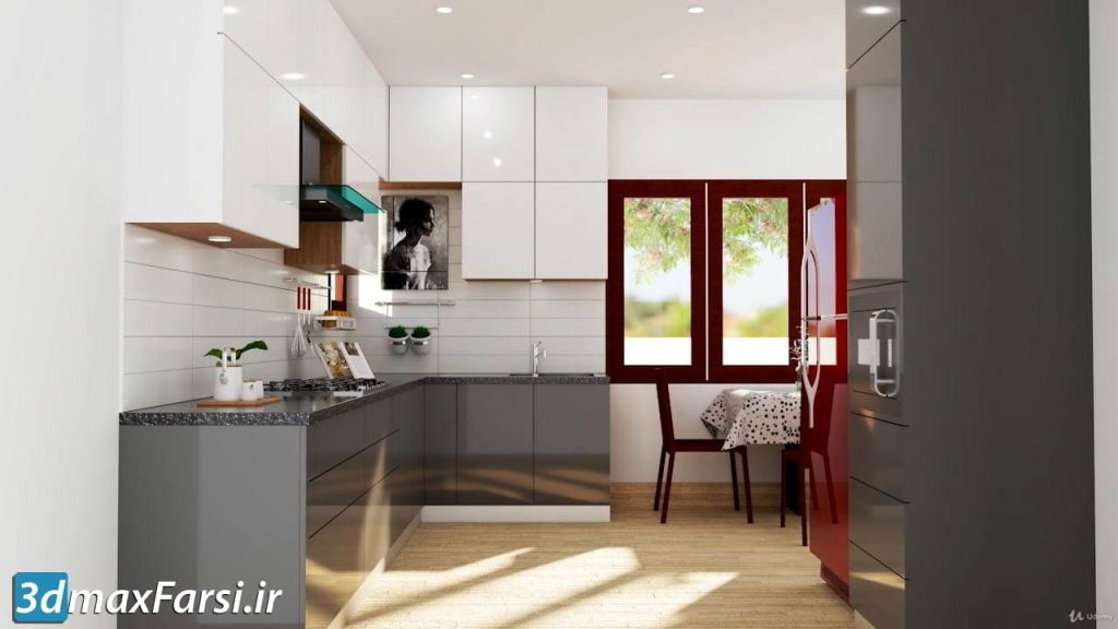 آموزش رندر کابینت آشپزخانه اسکچاپ Vray Next + Sketchup 2019: Creating a Kitchen for Beginners